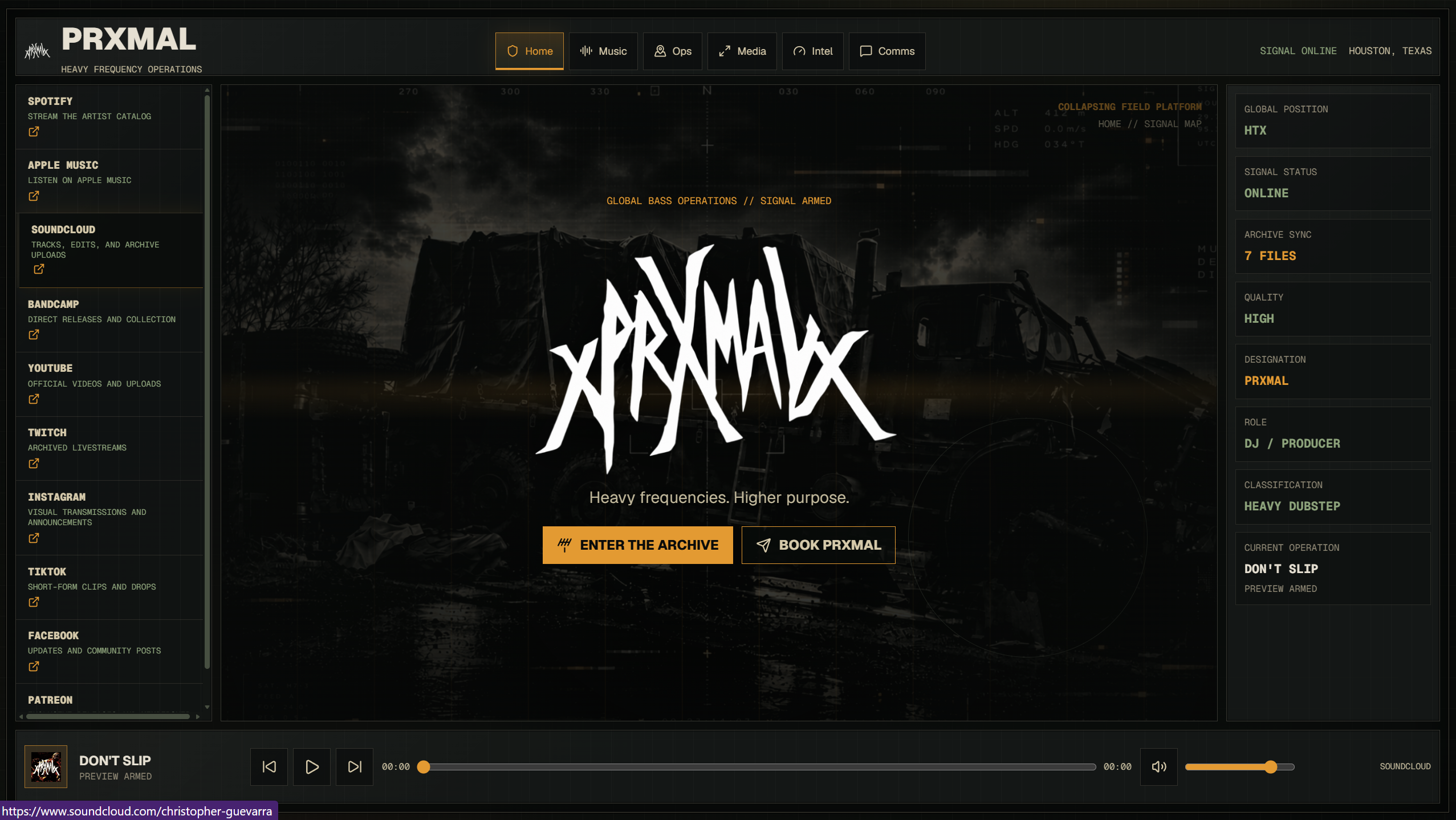 Prxmal website homepage